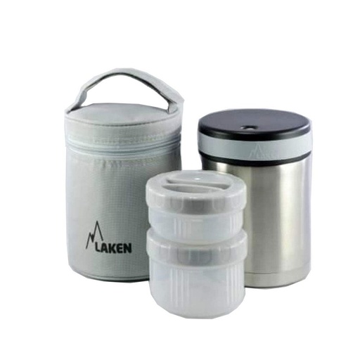 [4033901005] TERMO ALIMENTOS A.INOX. 1.00L + 2 R.ALIM. FUNDA GRIS - LAKEN