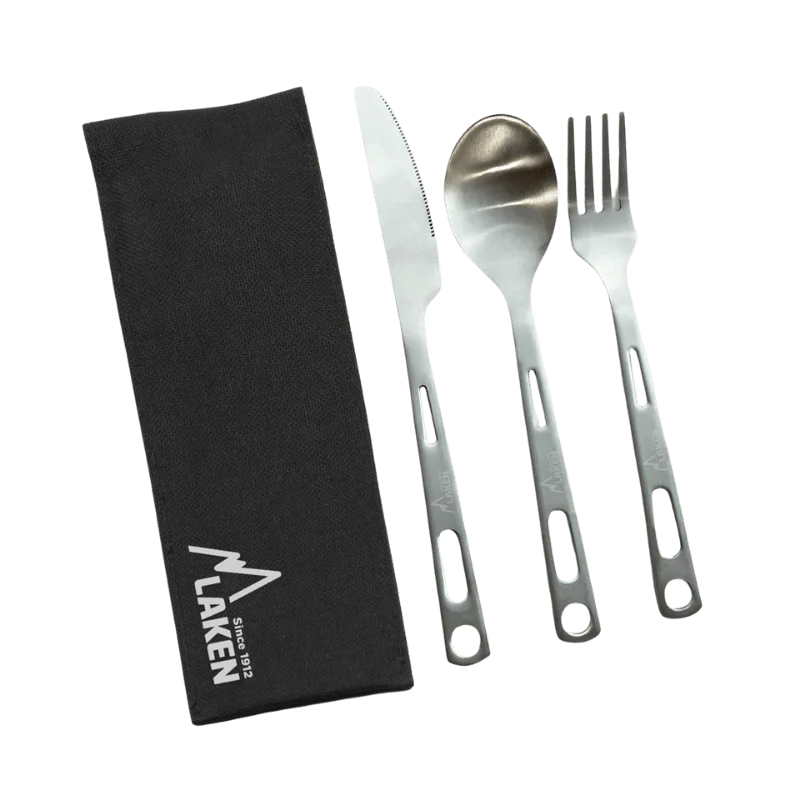 SET DE CUBIERTOS PRO DE ACERO CON FUNDA - LAKEN